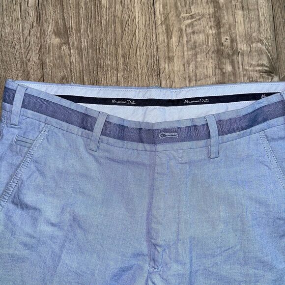 Massimo Dutti Men's Pants Size 30 Blue Casual Fit Chino Cotton Blend MB - Picture 2 of 7